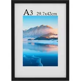 luxuskollektion DTXDTech A3 Holz Bilderrahmen Schwarz 29,7x42cm DIN A3