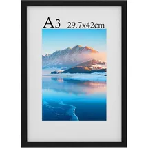 luxuskollektion DTXDTech A3 Holz Bilderrahmen Schwarz 29,7x42cm DIN A3