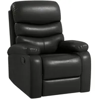 Relaxsessel Liegesessel Sessel mit Liegefunktion bis 125 kg Belastbar Schwarz