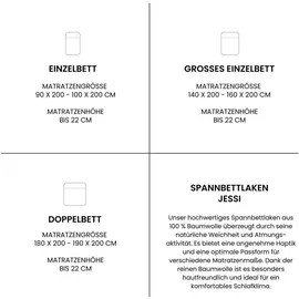 SCHIESSER Spannbettlaken Jessi Baumwolle 150 x 200 - 160 x 200 cm silberfarben