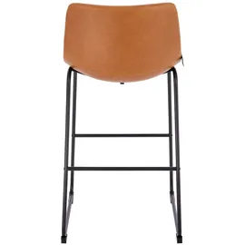 Svita JOHN 2-er Set Barhocker Barstuhl mit Rückenlehne Retro Kunst-Leder Cognac