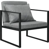 [en.casa] Sessel Ragusa 2er Set Dunkelgrau