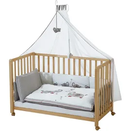 roba Room Bed Beistellbett natur inkl. Komplettset jumbo twins grau