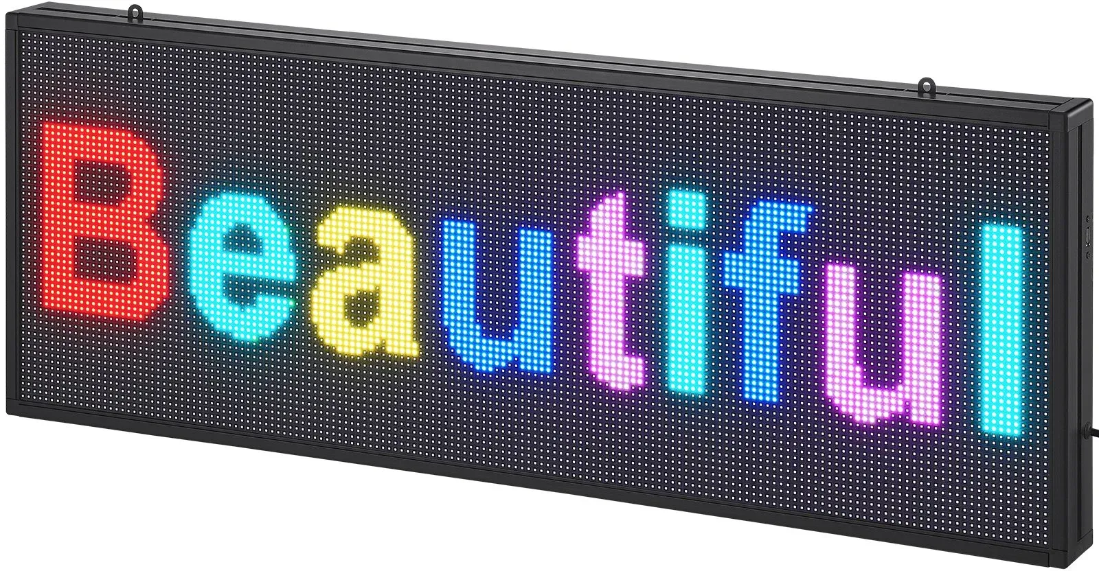 VEVOR Programmierbares LED-Schild, P10 Vollfarb-LED-Scrolling-Panel, DIY-Anzeigetafel mit Benutzerdefiniertem Textanimationsmuster, WIFI-USB-Steuerung, Nachrichten-Ladenschild 99 x 35 cm