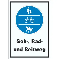 HB-Druck Aufkleber Geh-, Rad- und Reitweg A5 (148x210mm)