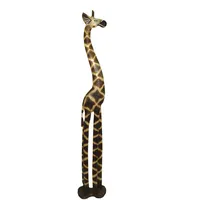 Woru Giraffe Dekofigur aus Albesia Holz handbemalt 150cm