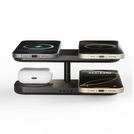 Zen Zens Aluminium Series Quattro Wireless Charger Pro 4 mit Netzteil 65W Qi2 schwarz