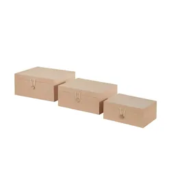 Aufbewahrungsboxen, 3er-Set , beige , Papier , Maße (cm): B: 33,2 H: 14,8 T: 25,2