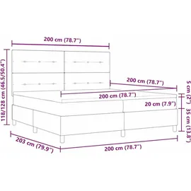 vidaXL Boxspringbett 200 x 200 cm Creme