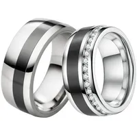 DOOSTI Trauring Schmuck Geschenk Edelstahl Trauring Ehering Partnerring LIEBE, Made in Germany - wahlweise mit oder ohne Zirkonia schwarz 70