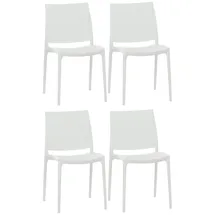 CLP Maya Gartenstuhl 44 x 44 x 81 cm weiß 4 St.
