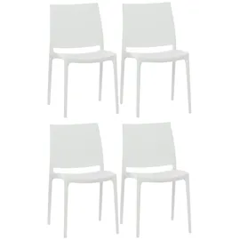 CLP Maya Gartenstuhl 44 x 44 x 81 cm weiß 4 St.