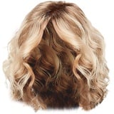 Perücke Damen, Perücke Kurz Lange Gewellte Perücken Lace Front Wig Human Hair, Perücke Damen Echthaar Synthetische Natürliche Lockige Hitzebeständige Faser Täglichen Gebrauch Perücke