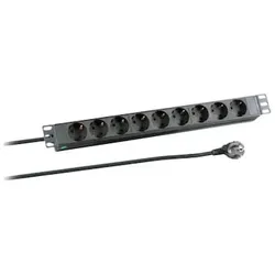 EFB-Elektronik 19" 1HE Steckdosenleiste 9-fach, RAL 9005 EK631DE.1