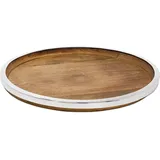 Edzard Serviertablett Cincinnati, Mangoholz und Edelstahl, Durchmesser 40 cm