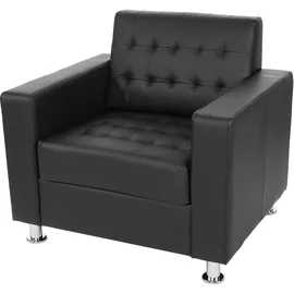 MCW Sessel Pori Textil 89 x 82 x 75 cm Schwarz mit Rollen