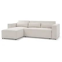 Fun Möbel Ecksofa Schlafsofa Waldo Stoff Brooklyn Pearl Ottomane rechts, 260x173 cm, Wohnzimmer, Sofas & Couches, Wohnlandschaften, Ecksofas
