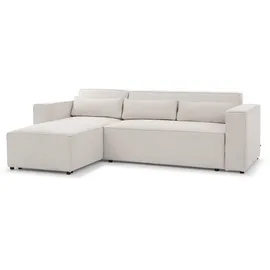Fun Möbel Ecksofa Schlafsofa Waldo Stoff Brooklyn Pearl Ottomane rechts, 260x173 cm, Wohnzimmer, Sofas & Couches, Wohnlandschaften, Ecksofas
