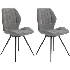 byLIVING Esszimmerstuhl Manhattan 2er-Set«, (Set), 2 St., Microfaser VINTAGE, drehbarer Stuhl mit modernem Mikrofaserbezug, grau