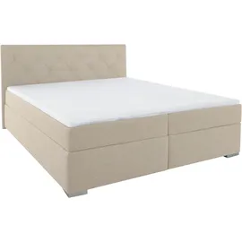 Home Affaire Boxbett HOME AFFAIRE "Tynan", beige (beige, creme), B:194cm L:210cm, Komplettbetten, Boxspringbett, wahlweise mit Bettkasten, in H2, H3 & H4 erhältilich