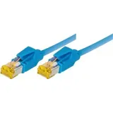 TecLines Patchkabel S/FTP, PiMF, Cat 6a, blau, 7,5 m Für 10 Gigabit/s, halogenfrei, mit Leoni-Kabel und Hirosesteckern TM31