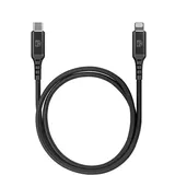 DEQSTER Ladekabel Lightning auf USB-C, 1m, Schwarz, MFI zertifiziert,
