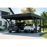 SKANHOLZ Doppelcarport Friesland 5,46 x 5,55 m anthrazit inkl. Pfostenanker