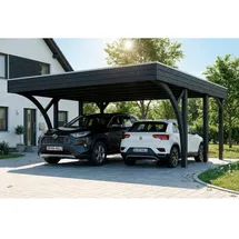 SKANHOLZ Doppelcarport Friesland 5,46 x 5,55 m anthrazit inkl. Pfostenanker