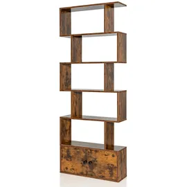 Costway Bücherregal Holz 183 x 70 x 23 cm Braun