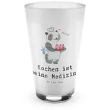 Mr. & Mrs. Panda Glas Bär Kochen - Transparent - Geschenk, Latte Macchiato, Dankeschön, Cap, Premium Glas, Fröhliche Motive