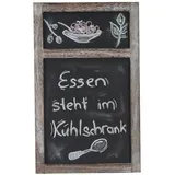 Mendler Werbetafel HWC-C51, Wandtafel Kreidetafel, 55x34x2cm, Holz Shabby-Look Vintage ~ braun