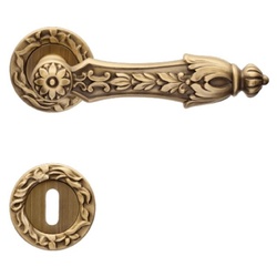 Casa Padrino Barock Türklinken Set Messing Patiniert 15,7 x H. 5,3 cm - Prunkvolle Türgriffe im Barockstil