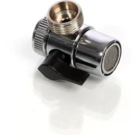 Wiltec Naturewater 2 Wege Hahn Wasserhahn Adapter mit 20 mm (3/4") Anschlussdurchmesser, Hahnadapter für Auftischfilter, Trinkwasser Filter