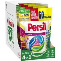 Persil Color 4in1 DISCS (4 x 60 Waschladungen), Colorwaschmittel mit Tiefenrein-Plus Technologie für leuchtende Farben, 92% biologisch abbaubare Inhaltsstoffe*