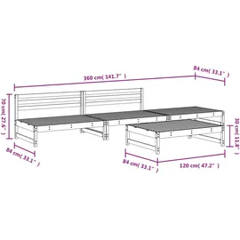 vidaXL Kiefernholz Loungeset 4-tlg. braun