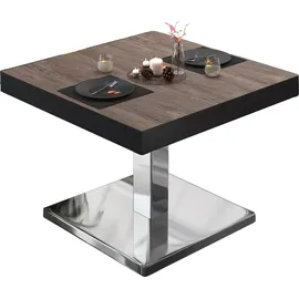 GGM Möbel Bistro Loungetisch 70 x 70 x 41 cm Light Wenge/Edelstahl