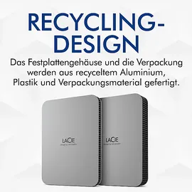LaCie Mobile Drive V2 4 TB extern Moon Silver STLP4000400