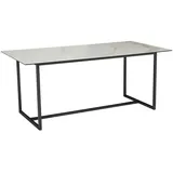 Wohnling Esstisch Weiß Marmoroptik, rechteckig, eckig, 90x76x180 cm - weiß