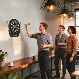 Homcom Elektronische Dartscheibe Dartboard Soundeffekte LED Anzeige 27 Spiele