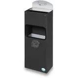 Proregal Robuster Wandascher mit Schild 4 Liter, HxBxT 55 x 14,5 x 22 cm Verzinkter Stahl Anthrazit