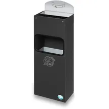 Proregal Robuster Wandascher mit Schild 4 Liter, HxBxT 55 x 14,5 x 22 cm Verzinkter Stahl Anthrazit