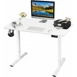 Schreibtisch Höhenverstellbar Elektrisch,Stehschreibtisch mit Memory-Steuerung Technologie,100 x 60 cm Weiß - Weiß - Devoko