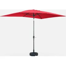 sweeek Rechteckiger Sonnenschirm 200 x 300 cm Rot