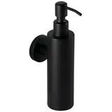 Ambrosya - Seifenspender aus Edelstahl in Schwarz - Bad Badezimmer Bohren Halter Halterung Seife Seifenhalter Seifenhalterung Seifenschale Spender Wand WC (Edelstahl (Schwarz), Rund)