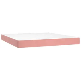 vidaXL Boxspringbett mit Matratze Rosa 160x200 cm Samt1372953