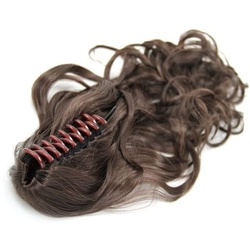 Fashiongirl Pferdeschwanz Haar Extensions m/ Spange #4 Braun - Gelockt Haarextensions   Braun 