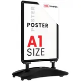 ALLboards Kundenstopper, A1 Waterbase – Aluminiumrahmen Schwarz,