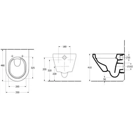Villeroy & Boch Architectura Wand-WC mit WC-Sitz Weiß