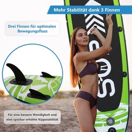 24MOVE 24MOVE® Standup Paddle Board SUP, inkl. umfangreichem Zubehör, Paddel und Hochdruckpumpe, GRÜN, 320x80x15 cm