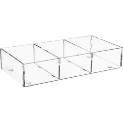 Sortierbox aus Plexiglas transparent, 3 Fächer, 240 x 120 x 50 mm - 93 156 23